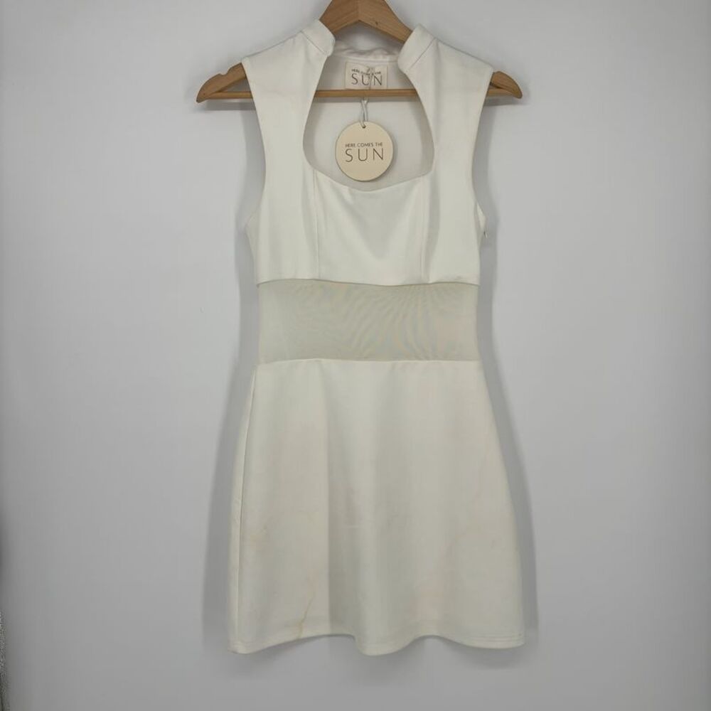 Selfie Leslie White Mesh Dress